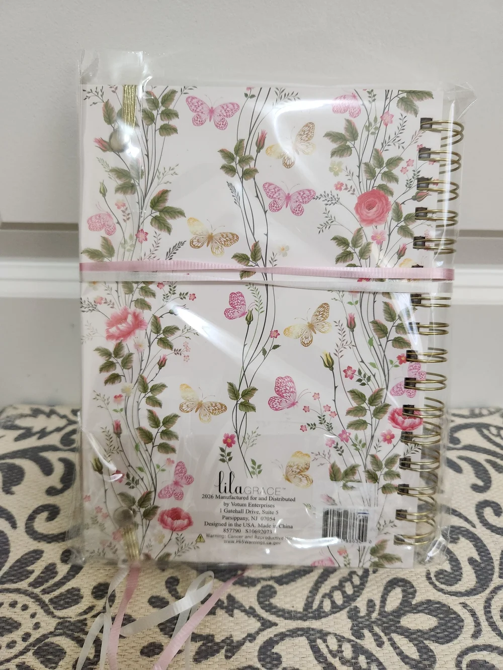 Walk By Faith Floral Journal with Pink & Gold Accents